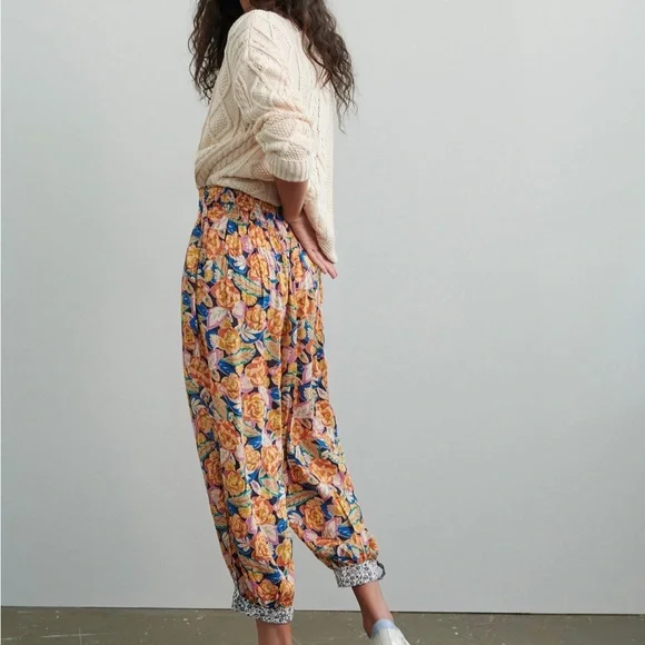 Anthropologie Vibrant Floral Joggers - Picture 2 of 13